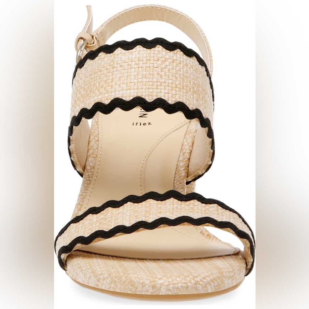 Anne Klein Raine Rickrack Raffia Slingback Sandal 10 - Picture 3 of 11